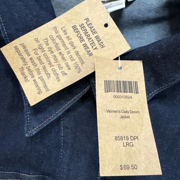 Duluth Trading Women's Blue Daily Blue Denim Jean Jacket Sz Large New with Tags - Picture 5 of 8